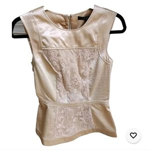 BCBG Maxazria Silk Sleeveless Top In Brulee